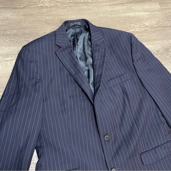 Lauren Ralph Lauren Blazer Sport Coat Navy Blue Pinstriped 2 Button Sz 44 L - Picture 5 of 8